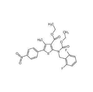 Ethyl 2 - ((2, 6-difluorobenzyl) (ethoxycarbonyl) อะมิโน) -4-methyl-5- (4-nitrophenyl) thiophene-3-carboxylate CAS 308831-94-9