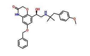 8-[(1R)-1-ไฮดรอกซี-2-[[2-(4-เมทอกซีฟีนิล)-1,1-ไดเมทิลเอทิล]อะมิโน]เอทิล]-6-(ฟีนิลเมทอกซี)-2H-1,4-เบนซอกซาซิน-3( 4H) -หนึ่ง CAS 869478-13-7